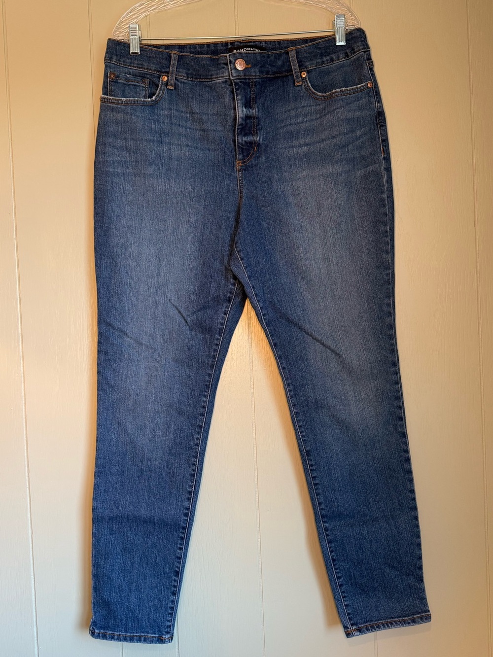 Bandolino Mandie Skinny Jeans in Dark Blue Denim Size 14